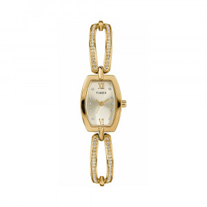 Casio Original 3937D Quartz Crystal Accented Chain Bracelet Womens Watch